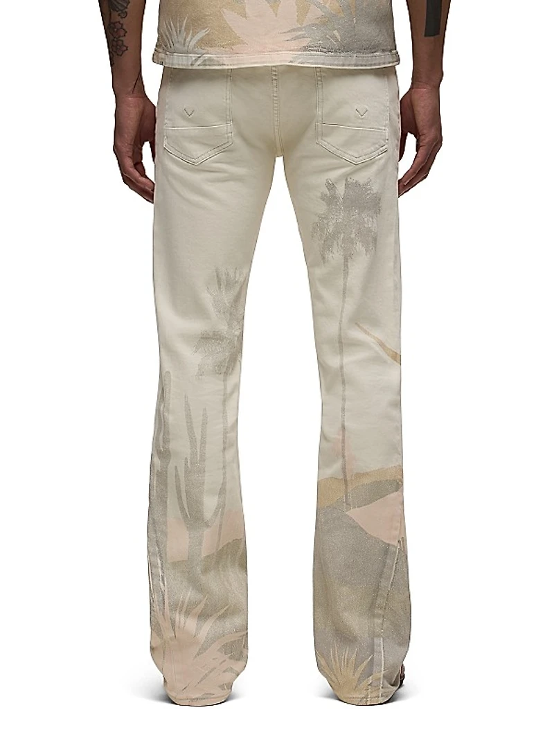 Walker Desert Graphic Stretch Flared Jeans
