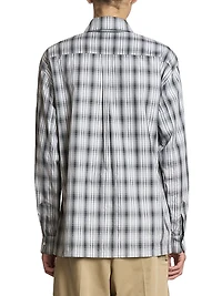 Plaid Cotton Point Collar Dress Shirt