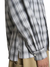 Plaid Cotton Point Collar Dress Shirt