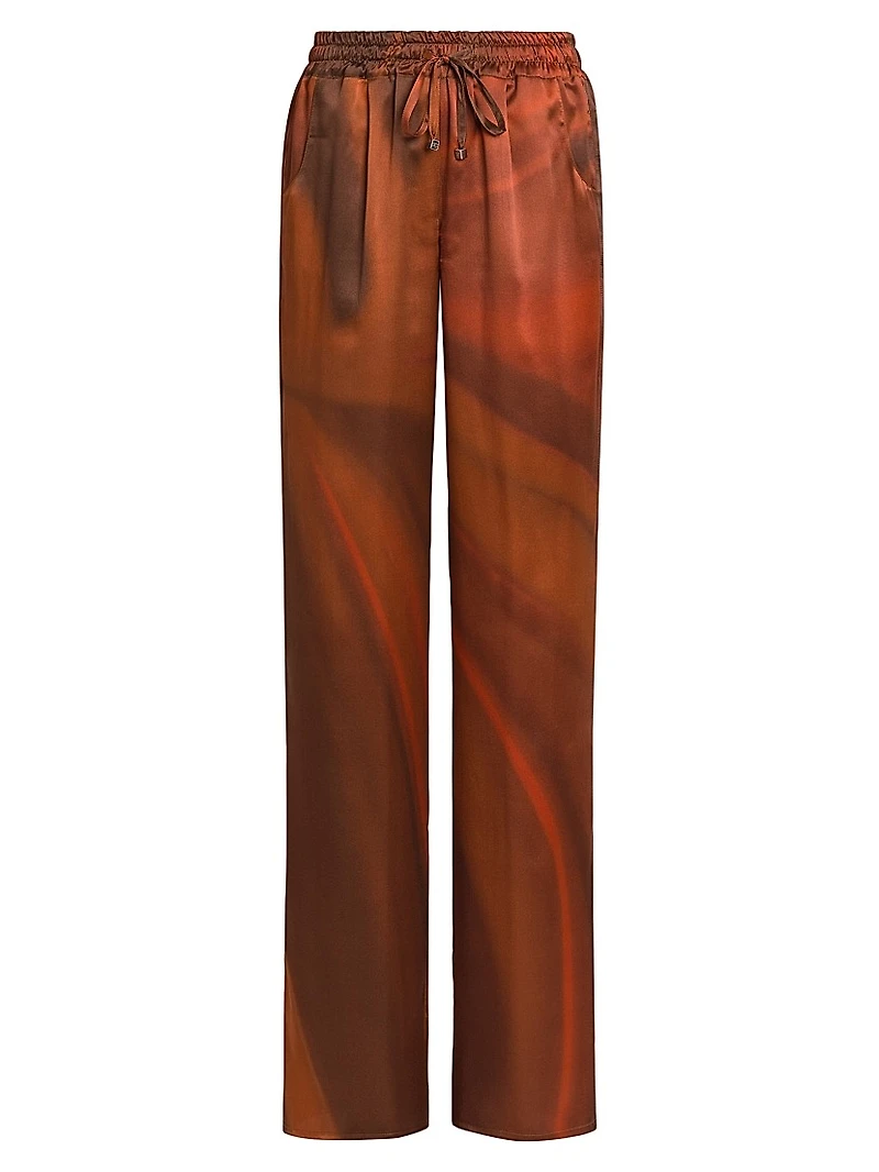 Ombré Silk Drawstring Pants