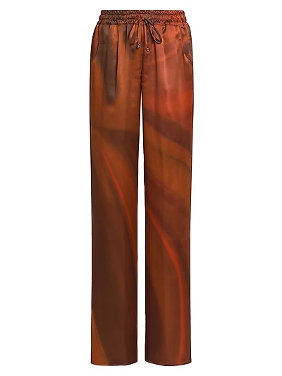 Ombré Silk Drawstring Pants