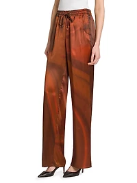 Ombré Silk Drawstring Pants