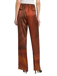 Ombré Silk Drawstring Pants