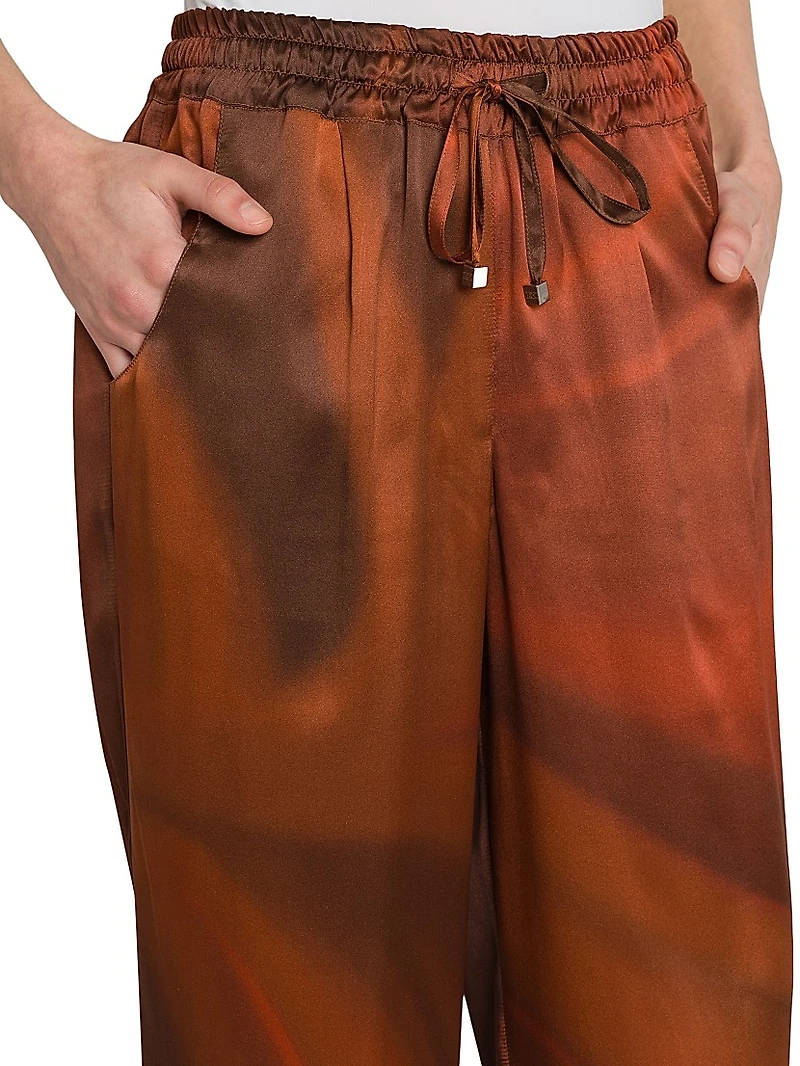 Ombré Silk Drawstring Pants