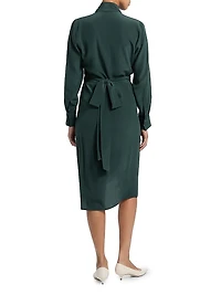 Draped Silk Wrap Dress