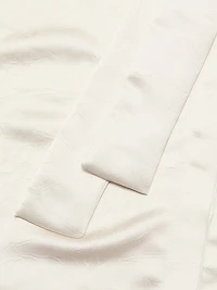 Satin Draped Placket Blouse