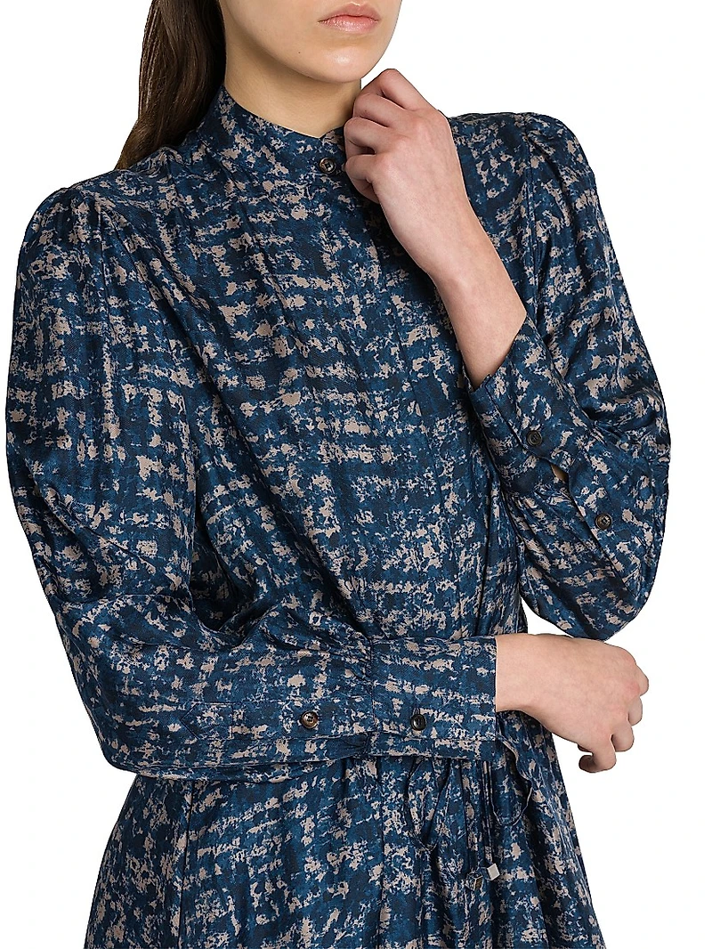 Printed Silk Shirtdress