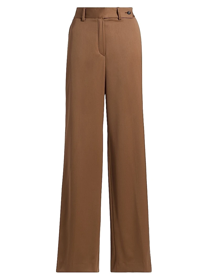 Stretch Wool Palazzo Trousers