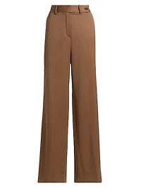 Stretch Wool Palazzo Trousers