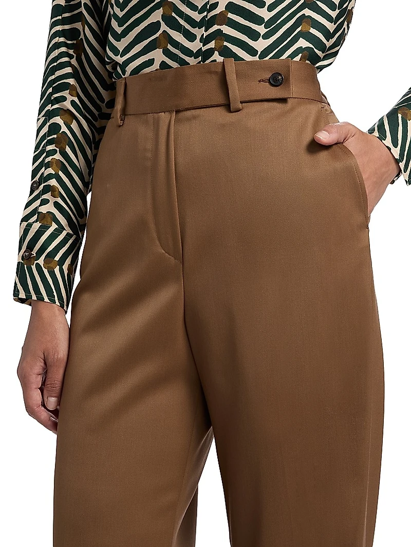Stretch Wool Palazzo Trousers