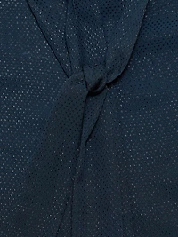 Metallic Silk Draped Placket Blouse