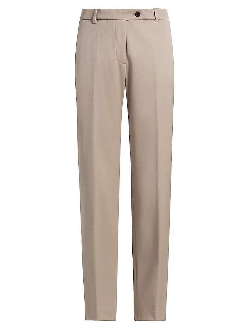 Stretch Wool Straight Trousers
