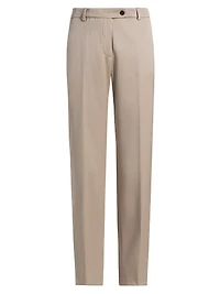 Stretch Wool Straight Trousers