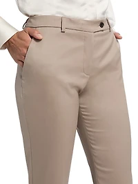 Stretch Wool Straight Trousers
