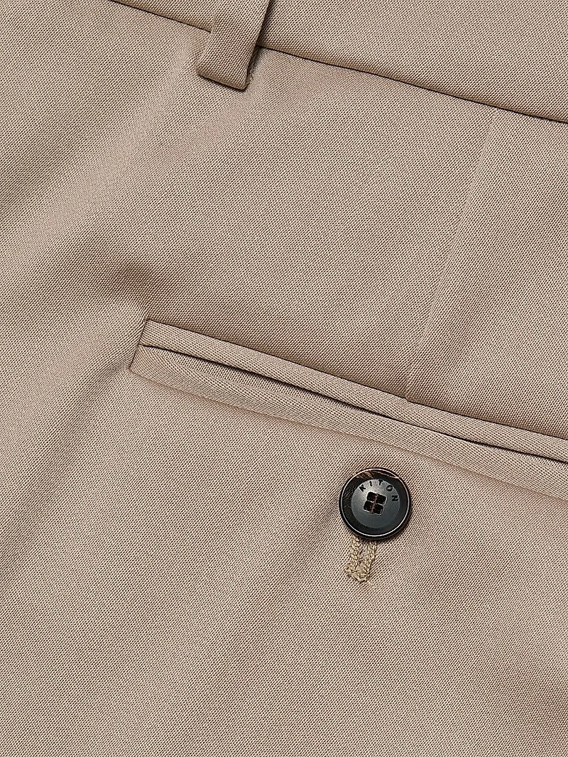 Stretch Wool Straight Trousers