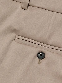 Stretch Wool Straight Trousers