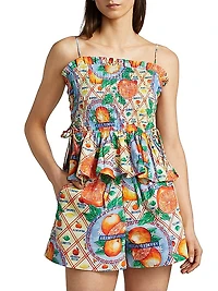 Marina Shirred Printed Cami Top