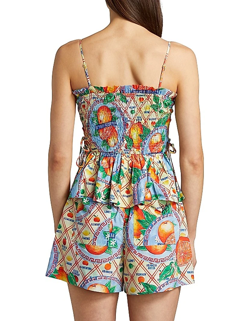 Marina Shirred Printed Cami Top