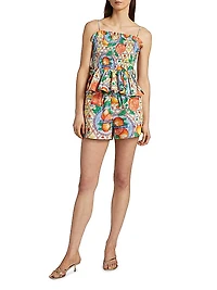 Marina Shirred Printed Cami Top