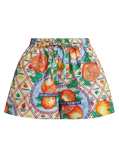 Arancia Print Drawstring Shorts