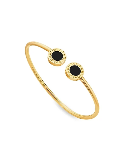 BVLGARI 18K Yellow Gold & Black Onyx Cuff