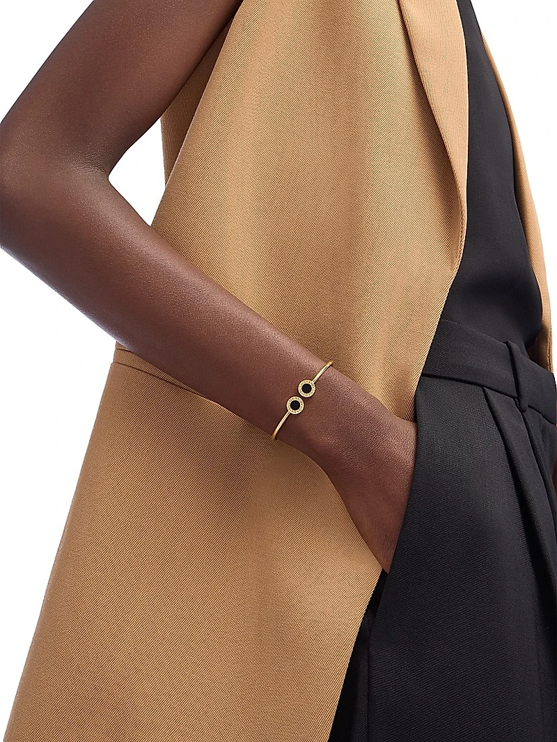 BVLGARI 18K Yellow Gold & Black Onyx Cuff