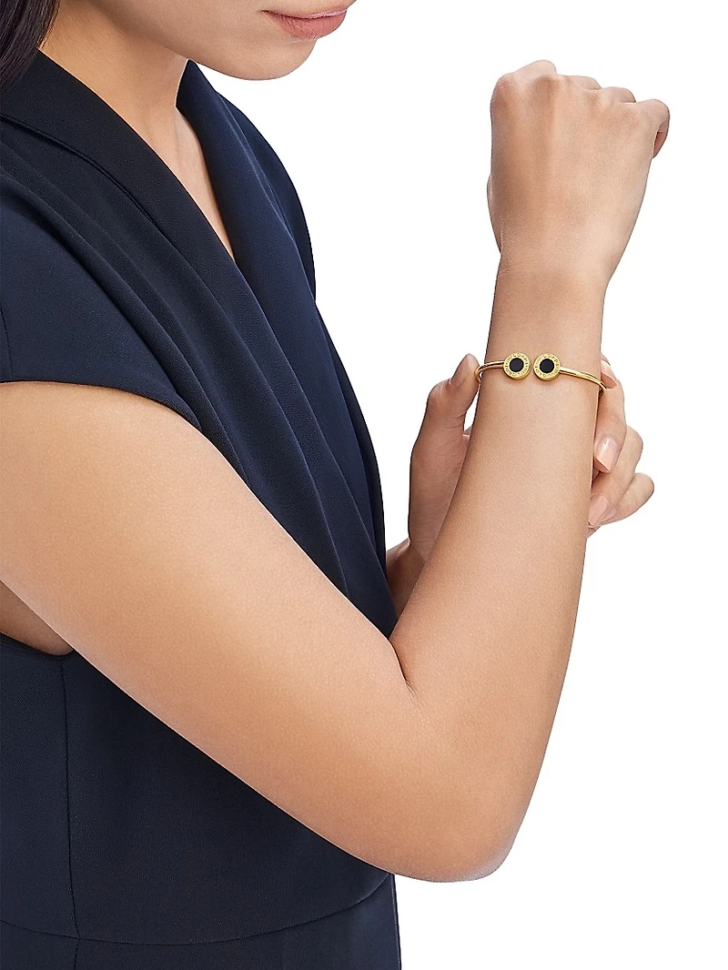 BVLGARI 18K Yellow Gold & Black Onyx Cuff