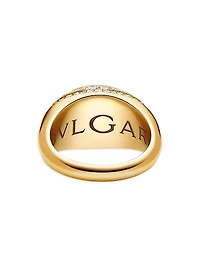 BVLGARI Cabochon 18K Yellow Gold, Amethyst & 0.56 TCW Diamond Ring