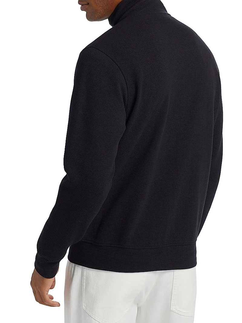 Textured Cotton Zip-Front Jacket