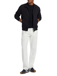 Textured Cotton Zip-Front Jacket