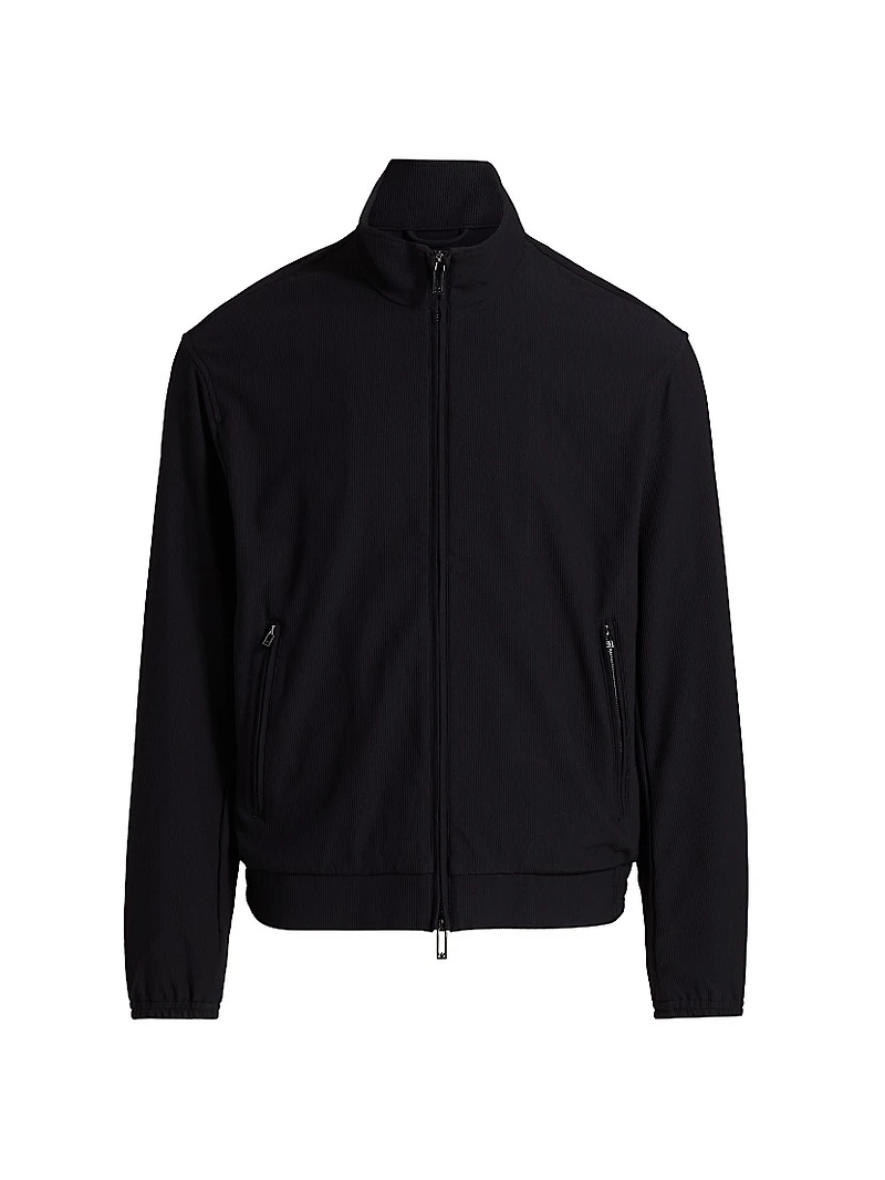 Stretch Nylon Zip-Front Jacket