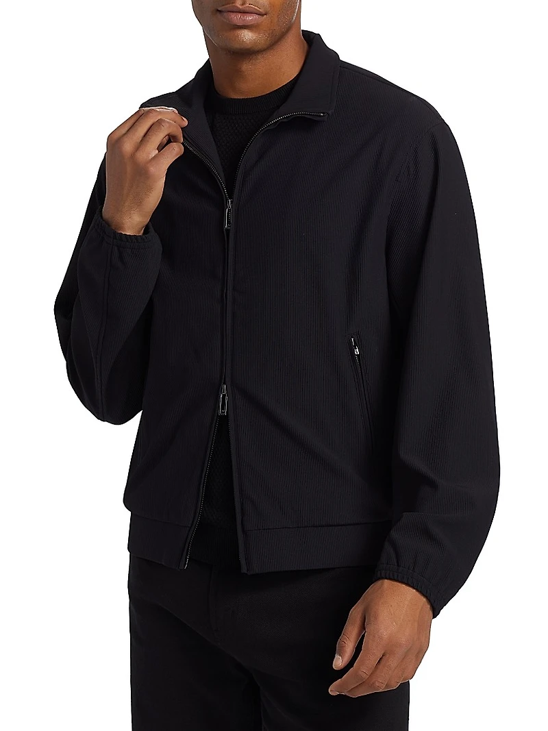 Stretch Nylon Zip-Front Jacket