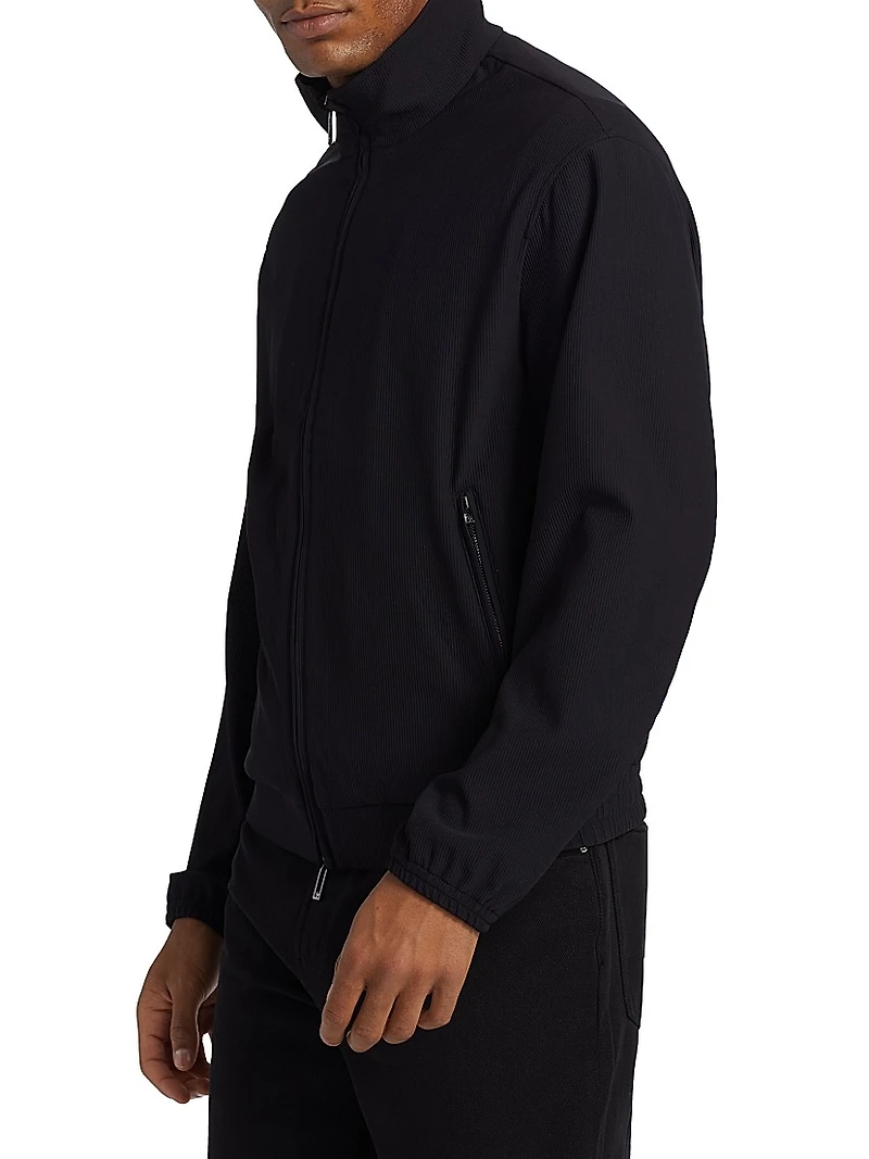 Stretch Nylon Zip-Front Jacket