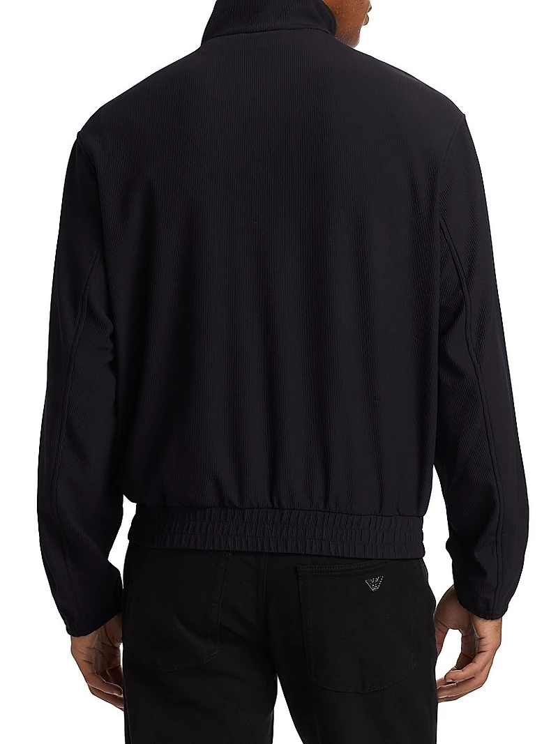 Stretch Nylon Zip-Front Jacket