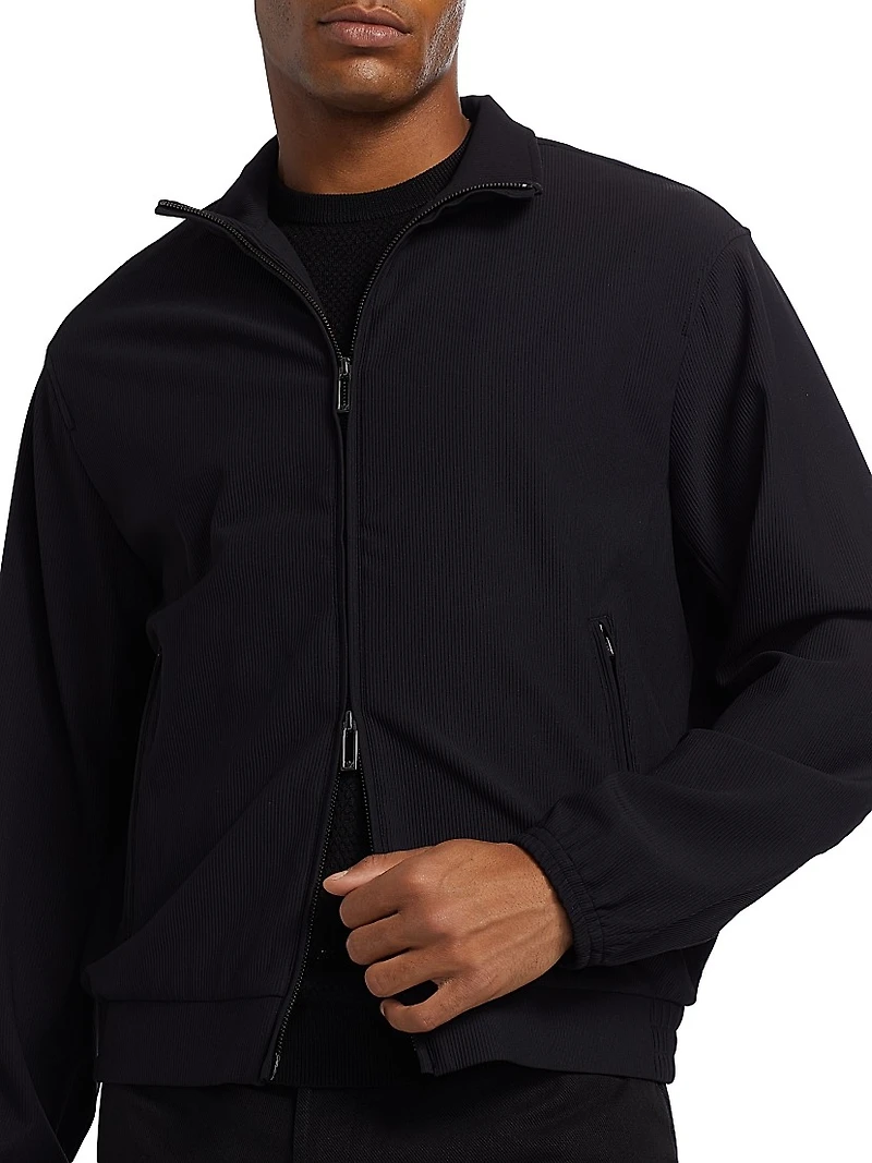 Stretch Nylon Zip-Front Jacket