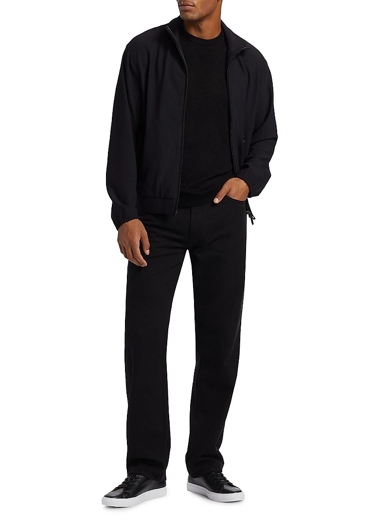 Stretch Nylon Zip-Front Jacket