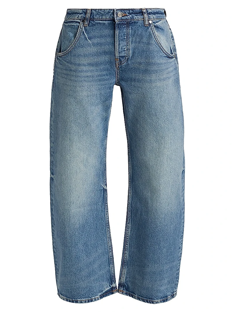 Enzo Cropped Mid-Rise Barrel Jeans