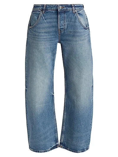 Enzo Cropped Mid-Rise Barrel Jeans