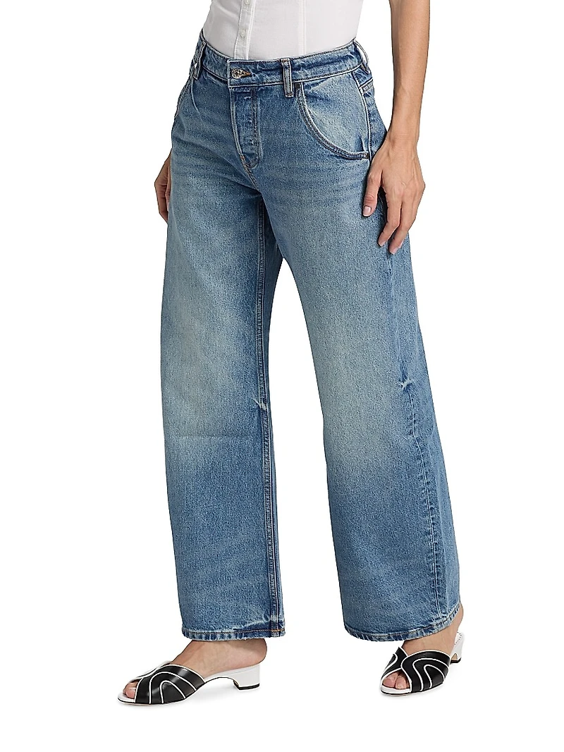Enzo Cropped Mid-Rise Barrel Jeans