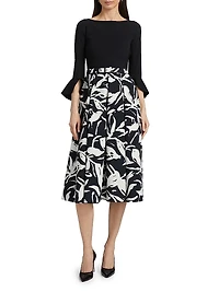 Avalana Floral Fit & Flare Midi-Dress