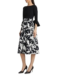 Avalana Floral Fit & Flare Midi-Dress