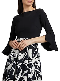 Avalana Floral Fit & Flare Midi-Dress