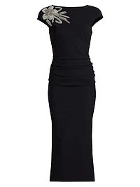 Hesup Shoulder-Embellished Cocktail Dress