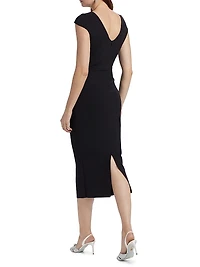 Hesup Shoulder-Embellished Cocktail Dress