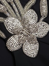 Grenawa Floral Beaded Strapless Gown