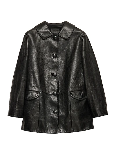 Leather Caban Jacket