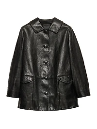 Leather Caban Jacket