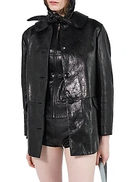 Leather Caban Jacket