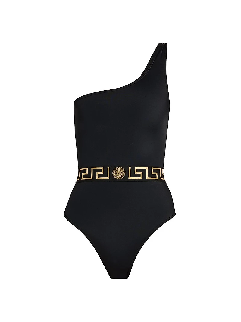 Logo One-Shoulder One-Piece Swimsuit
