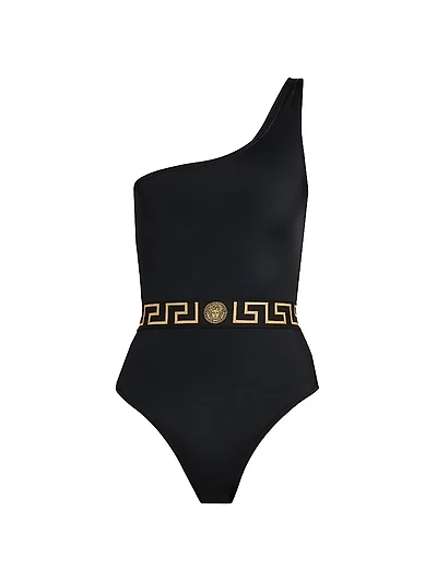 Logo One-Shoulder One-Piece Swimsuit